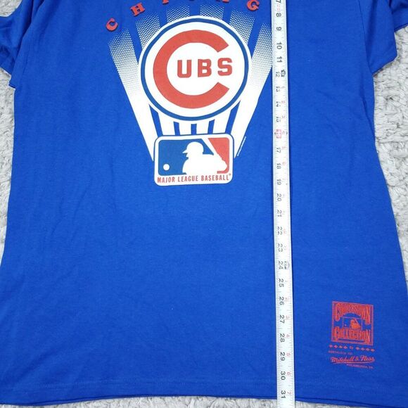 Chicago Cubs Mitchell & Ness Cooperstown Collection Blue Graphic Logo T-Shirt XL - Picture 6 of 7